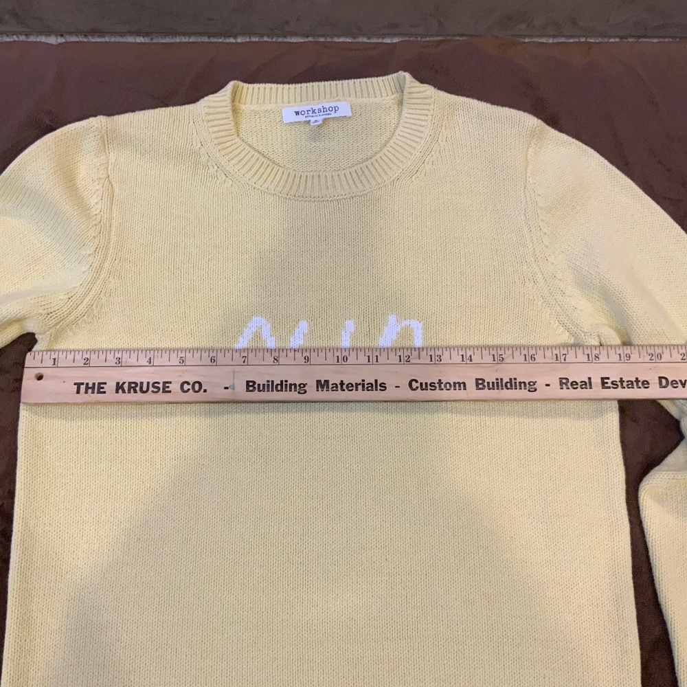 Workshop Butter Yellow M Sweater Travel Beach Costal Cottage Resort - Picture 5 of 7